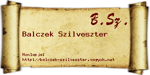 Balczek Szilveszter névjegykártya
